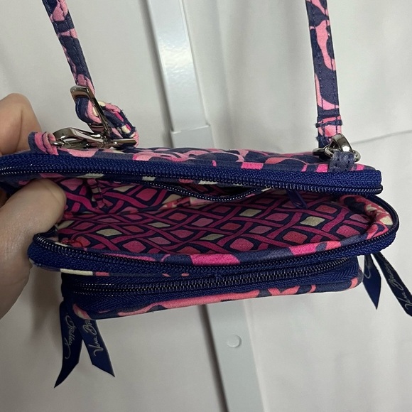 Vera Bradley Wristlet Crossbody Pink Blue small purse Travel wallet Abstract - Picture 7 of 8